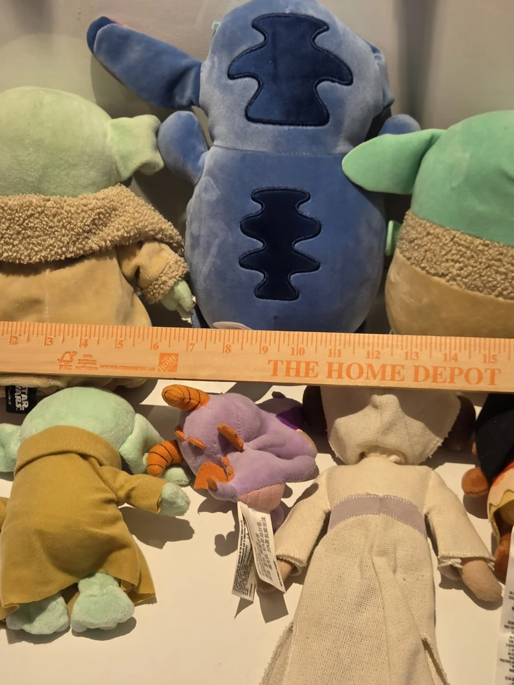 Lot Of 7 Disney Stuffy Squishmallow Wishable Baby Yoda Stich Figment Moana Leia